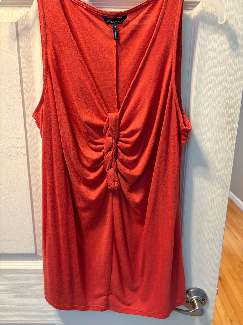 Daisy Fuentes Orange Twist-Front Sleeveless Tank